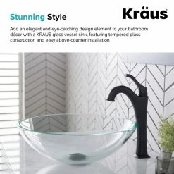 Kraus USA, Inc. Crystal Clear 16 1/2" Glass Vessel Bathroom Sink -home bar shop b3d1acad00e5e6d0 3140 w800 h800 b0 p0