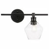 Elegant Furniture & Lighting Living District 1-Light Black And Clear Glass Right Wall Sconce