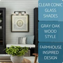 Kira Home Crestline 23" Farmhouse Bathroom / Light, Funnel Glass Shades, Gray 10 Kira Home Crestline 23" Farmhouse Bathroom / Light, Funnel Glass Shades, Gray -home bar shop b651b67102cfd696 8691 w800 h800 b0 p0
