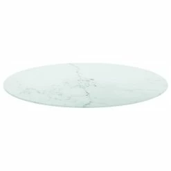 Vida XL International B.V. VidaXL Table Top White Ø 31.5"x0.4" Tempered Glass & Marble Design Table Top -home bar shop b651e8f902600b17 8458 w800 h800 b1 p0