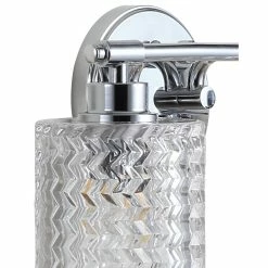 JONATHAN Y Vintage Iron/Chevron Pattern Glass Farmhouse Cottage LED Vanity, 2-Light -home bar shop b661d14d0f614651 3034 w800 h800 b1 p0