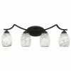 Toltec Lighting Zilo 4 Light Bath Bar, 5" Black Fusion Glass