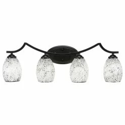 Toltec Lighting Zilo 4 Light Bath Bar, 5" Black Fusion Glass