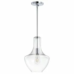 JONATHAN Y Watts 10.5" Glass, Metal LED Pendant, Chrome/Clear, Width: 10.5" -home bar shop b77126d80f7630f1 1395 w800 h800 b1 p0