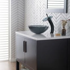 Kraus USA, Inc. Black 16 1/2" Clear Glass Vessel Bathroom Sink 14 Kraus USA, Inc. Black 16 1/2" Clear Glass Vessel Bathroom Sink -home bar shop b781578400e5e7f2 3123 w800 h800 b0 p0