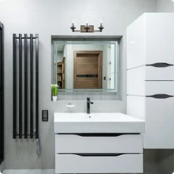 Kira Home Sierra 22" Farmhouse / Bathroom Light, Cylinder Glass Shades, Smoked -home bar shop b811550a02cfd6e6 8429 w800 h800 b0 p0