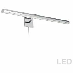 Dainolite Ltd. 40W Picture Light With Frosted Glass, Polished Chrome