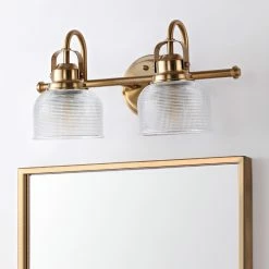 JONATHAN Y Virginia 1-light Metal/Glass LED Vanity Light, Brass Gold, 2-Light -home bar shop b8e1c1a8037e54a6 9716 w800 h800 b0 p0