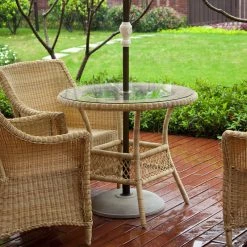 Fab Glass And Mirror Patio Glass Table Top: 48” Round 1/4 Thick Flat Tempered With 2” Hole -home bar shop b921bd290d5e843e 7928 w800 h800 b0 p0