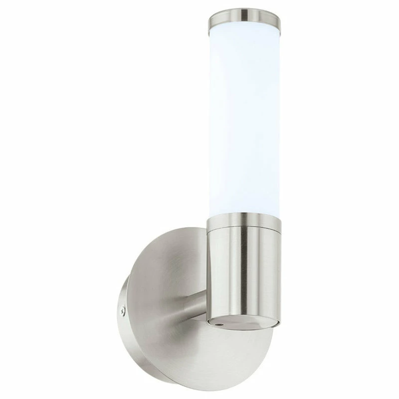 EGLO USA 1x6W LED Vanity Wall Light, Satin Nickel Finish And Opal Glass 1 EGLO USA 1x6W LED Vanity Wall Light, Satin Nickel Finish And Opal Glass