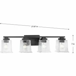 Progress Lighting Gilmour Collection 4-Light Matte Black Light Clear Glass Vanity -home bar shop b9d16a3c020ff634 6132 w800 h800 b1 p0