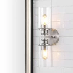 JONATHAN Y Jules Edison 16.5" Cylinder 2-Light Seeded Glass LED Vanity, Nickel 12 JONATHAN Y Jules Edison 16.5" Cylinder 2-Light Seeded Glass LED Vanity, Nickel -home bar shop ba312378014cad56 9170 w800 h800 b0 p0