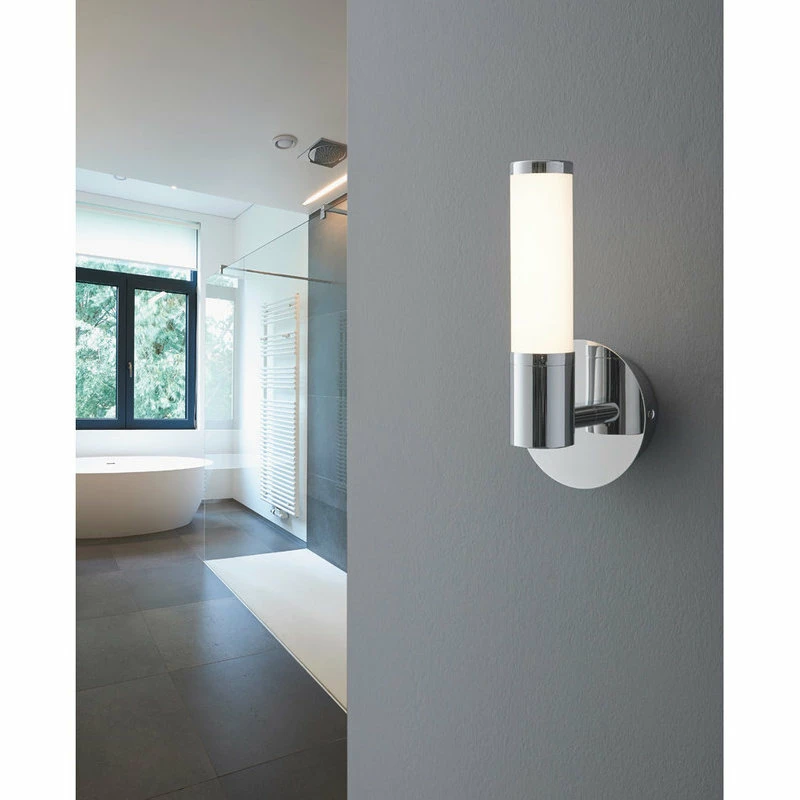 EGLO USA 1x6W LED Vanity Wall Light, Chrome Finish And Opal Glass 2 EGLO USA 1x6W LED Vanity Wall Light, Chrome Finish And Opal Glass - Image 2