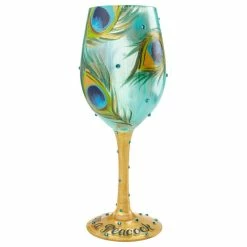 American Glassware "Pretty As A Peacock" Wine Glass