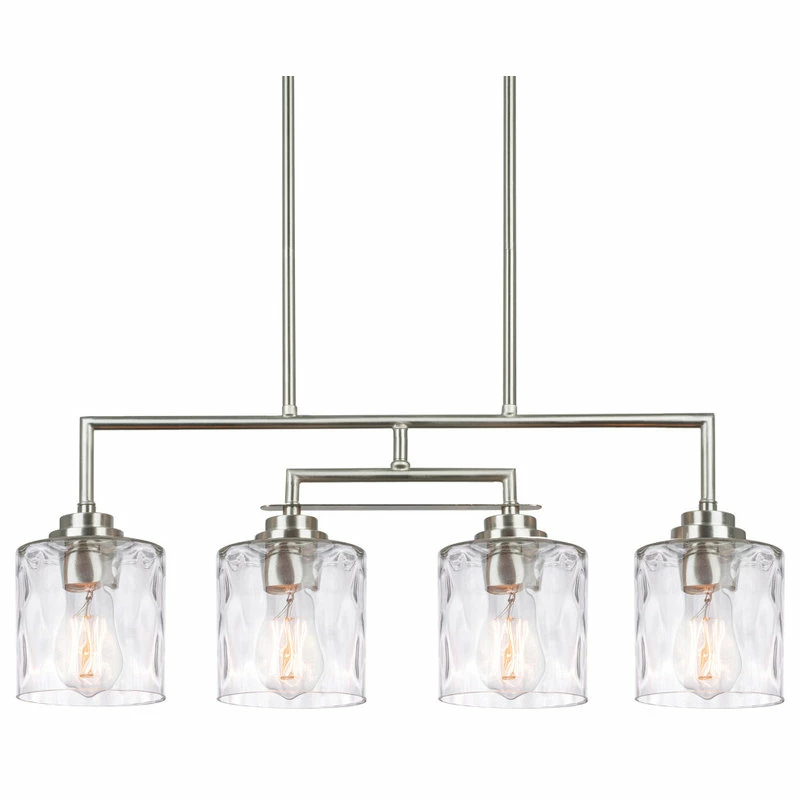 Kira Home Monroe 28" Island Light, Free Swinging Center Arm, Hammered Glass 1 Kira Home Monroe 28" Island Light, Free Swinging Center Arm, Hammered Glass