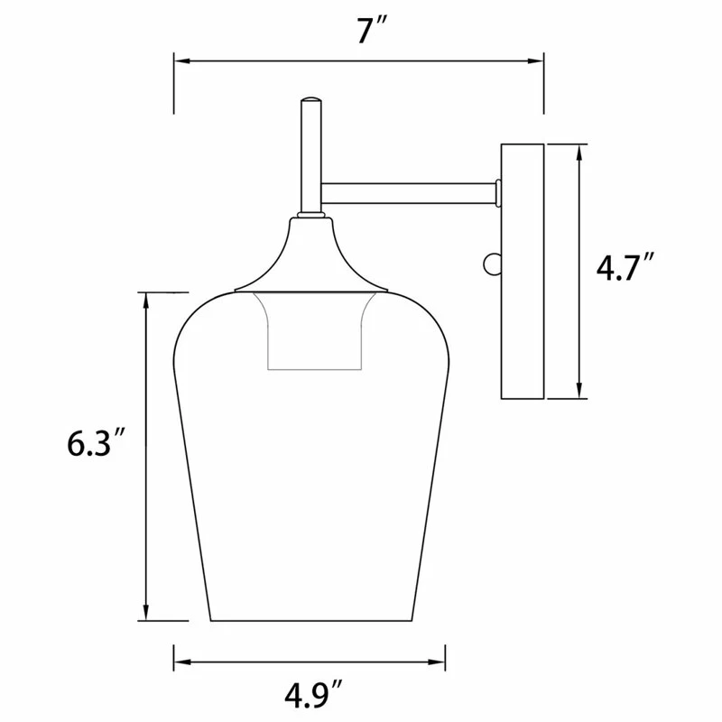 GETLEDEL 3-Light Vanity Light Sconce With Seeded Glass Shades, Matte Black 3 GETLEDEL 3-Light Vanity Light Sconce With Seeded Glass Shades, Matte Black - Image 3