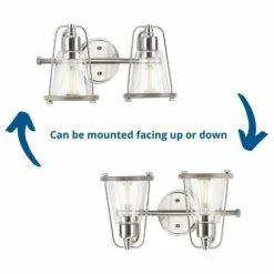 Progress Lighting Conway 2-Light Brushed Nickel Clear Seeded Glass Farmhouse Wall Light -home bar shop bcc11faf0feb815e 5617 w800 h800 b1 p0