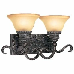 Woodbridge Lighting Inc. Woodbridge Lighting Rosedale 2-light Glass Bathroom Light In Tortoise/Bronze