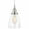 Linea Di Liara Fiorentino Industrial Pendant Lamp, Glass Shade, Brushed Nickel, Fixture Only