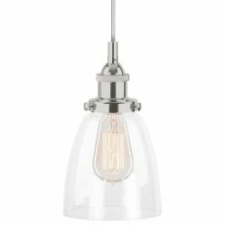 Linea Di Liara Fiorentino Industrial Pendant Lamp, Glass Shade, Brushed Nickel, Fixture Only