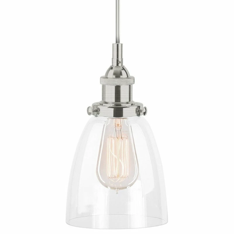 Linea Di Liara Fiorentino Industrial Pendant Lamp, Glass Shade, Brushed Nickel, Fixture Only 1 Linea Di Liara Fiorentino Industrial Pendant Lamp, Glass Shade, Brushed Nickel, Fixture Only