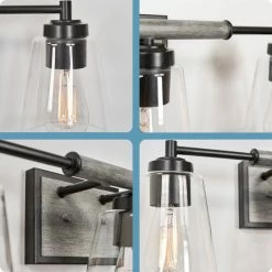 Kira Home Crestline 23" Farmhouse Bathroom / Light, Funnel Glass Shades, Gray 11 Kira Home Crestline 23" Farmhouse Bathroom / Light, Funnel Glass Shades, Gray -home bar shop be514a1d02cfd699 8691 w800 h800 b0 p0