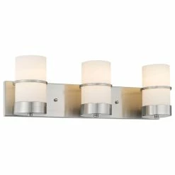 CHLOE Lighting, Inc. Penelope 3-Light Brushed Nickel Bath Vanity-Light Etched White Glass 23"