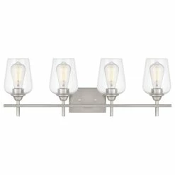 Starry Sky Trading Inc 4-Light 28'' Vanity Light, Clear Glass Shade, Brushed Nickel 8 Starry Sky Trading Inc 4-Light 28'' Vanity Light, Clear Glass Shade, Brushed Nickel -home bar shop bf21d552008249bd 7393 w800 h800 b1 p0