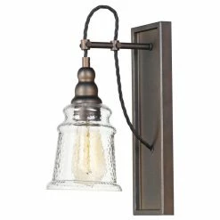 Maxim Lighting International Revival Bath Vanity Light, 1-Light, Oil Rubbed Bronze, Glass Shade, 13.75"H