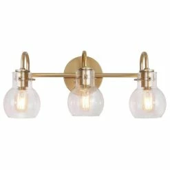 LNC Lighting LNC 3-Light Modern/Comtempoary Gold Globe Glass Shade Bathroom Vanity Light
