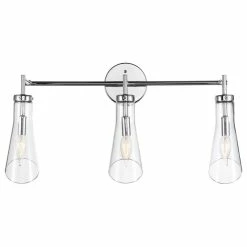 Globe Electric 3-Light Chrome Vanity Light Glass Shade