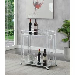 Convenience Concepts Town Square Glass And Chrome 2 Tier Bar Cart S14-127 7 Convenience Concepts Town Square Glass And Chrome 2 Tier Bar Cart S14-127 -home bar shop c09148a30f90220f 5233 w800 h800 b0 p0
