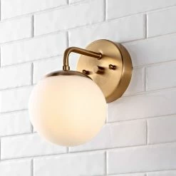 JONATHAN Y Louis Globe Metal/Frosted Glass Modern LED Vanity, 1-Light 13 JONATHAN Y Louis Globe Metal/Frosted Glass Modern LED Vanity, 1-Light -home bar shop c0919c30039b724e 8200 w800 h800 b0 p0