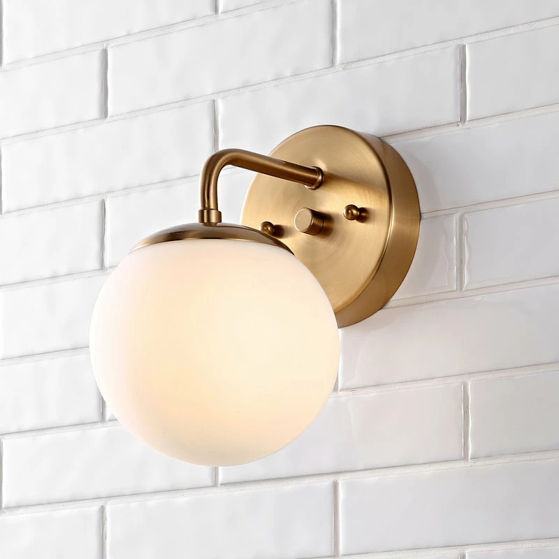 JONATHAN Y Louis Globe Metal/Frosted Glass Modern LED Vanity, 1-Light 3 JONATHAN Y Louis Globe Metal/Frosted Glass Modern LED Vanity, 1-Light - Image 3