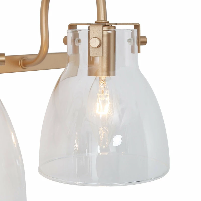 LNC Lighting LNC 21" Modern 3-Light Gold Bathroom Vanity Light With Glass 10 LNC Lighting LNC 21" Modern 3-Light Gold Bathroom Vanity Light With Glass - Image 10