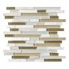 Anatolia Bliss Bliss Bamboo Stone And Glass Linear Mosaic Tile, 12"x12" Sheet