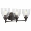 JONATHAN Y Marais Metal/Glass LED Vanity Light, Oil Rubbed Bronze, Width: 22.25"