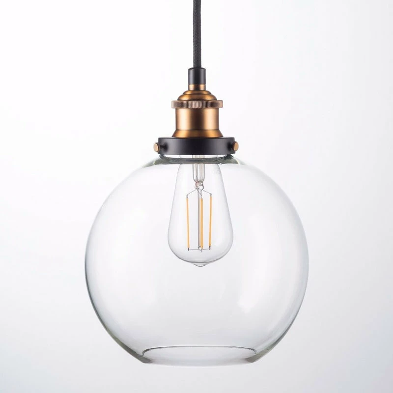 Linea Di Liara Primo Pendant With Clear Glass Shade, LED Bulb, Antique Brass 2 Linea Di Liara Primo Pendant With Clear Glass Shade, LED Bulb, Antique Brass - Image 2
