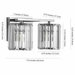 JONATHAN Y Coco Prism Vintage Metal/Glass Glam LED Vanity Light, Width: 13.5" -home bar shop c181cc21033da131 5323 w800 h800 b1 p0