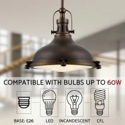 Kira Home Beacon 11" Farmhouse / Nautical Pendant Light, Round Fresnel Glass -home bar shop c241f9ad00c3e753 8690 w800 h800 b0 p0