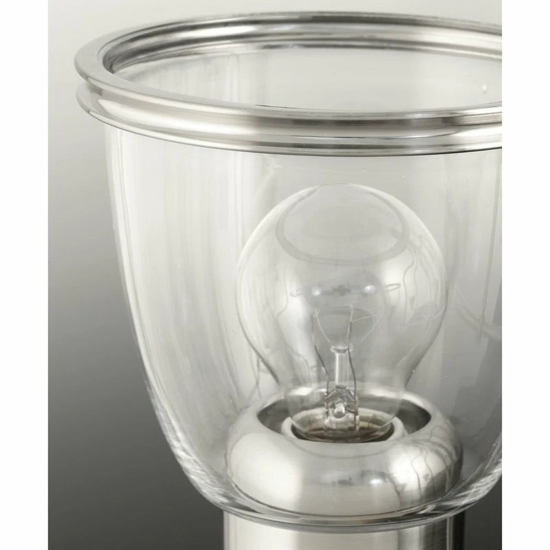 Progress Lighting Saluda Collection 2-Light Brushed Nickel Clear Glass Coastal Bath Vanity Light 2 Progress Lighting Saluda Collection 2-Light Brushed Nickel Clear Glass Coastal Bath Vanity Light - Image 2