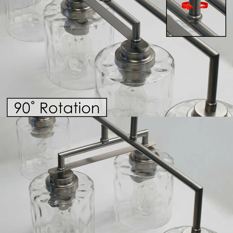 Kira Home Monroe 28" Island Light, Free Swinging Center Arm, Hammered Glass 5 Kira Home Monroe 28" Island Light, Free Swinging Center Arm, Hammered Glass - Image 5