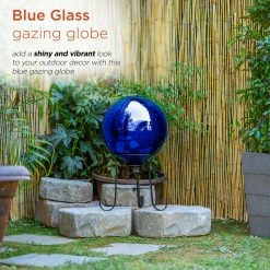 Alpine Corporation 10" Diameter Indoor/Outdoor Glass Gazing Globe Festive Yard Décor, Blue -home bar shop c3a1277c0f4a26f3 3488 w800 h800 b0 p0