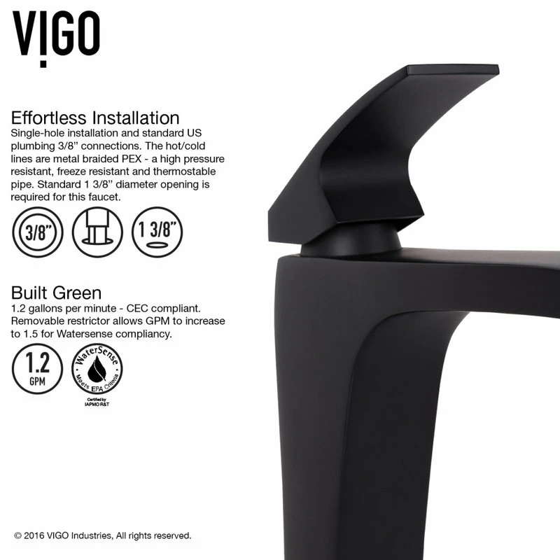 VIGO Simply Silver Glass Vessel Sink And Blackstonian Faucet Set, Matte Black 13 VIGO Simply Silver Glass Vessel Sink And Blackstonian Faucet Set, Matte Black - Image 13