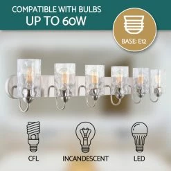 Kira Home Armada II 48" Over Mirror / Bathroom Light, Hammered Glass Shades -home bar shop c4e1bd7100c3d672 8686 w800 h800 b0 p0