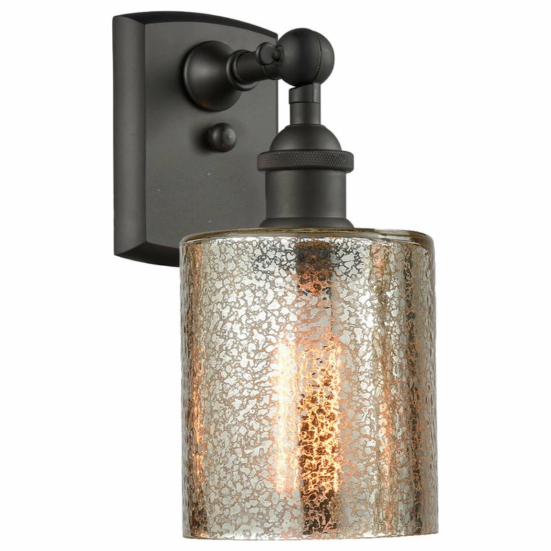 Innovations Lighting Cobbleskill 1-Light Sconce, Mercury Glass, Oil Rubbed Bronze 1 Innovations Lighting Cobbleskill 1-Light Sconce, Mercury Glass, Oil Rubbed Bronze