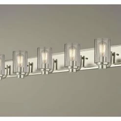 Destination Lighting Industrial Seeded Glass Bathroom Light Satin Nickel 5 Lt -home bar shop c56143c509e521a6 7746 w800 h800 b0 p0