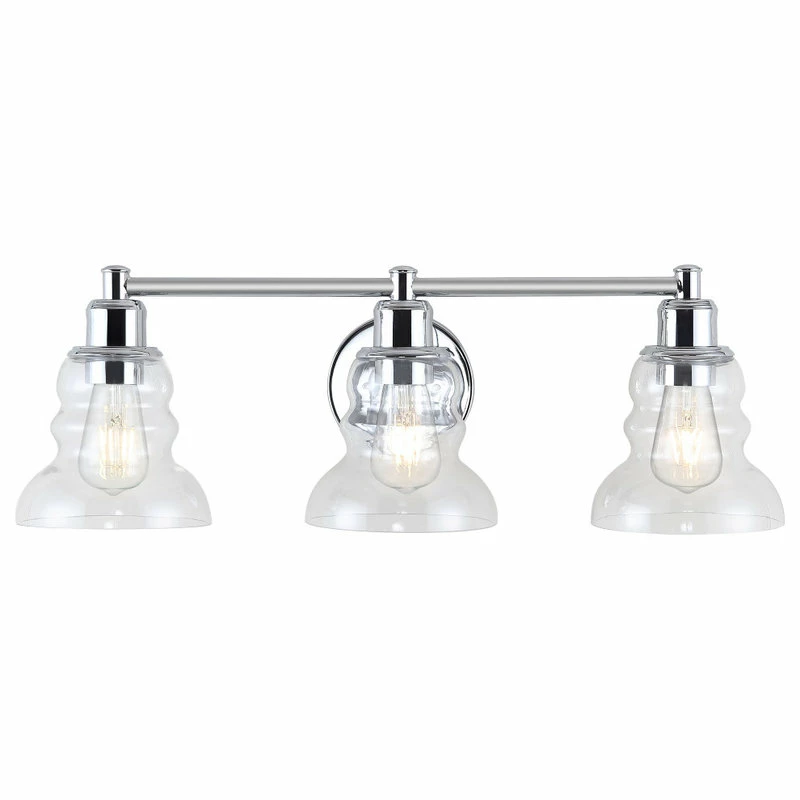JONATHAN Y Manhattan Vintage Metal/Glass Industrial LED Vanity, Chrome, 3-Light 2 JONATHAN Y Manhattan Vintage Metal/Glass Industrial LED Vanity, Chrome, 3-Light - Image 2