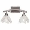 Toltec Lighting Bow 2 Light Bath Bar, 7" Italian Ice Glass