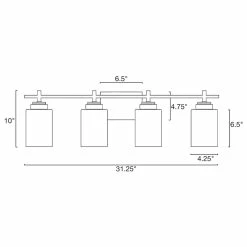 Kira Home Brenton 31.5" Chic / Bathroom Light, Seeded Cylinder Glass Shades -home bar shop c63175cb03e2119b 6291 w800 h800 b1 p0